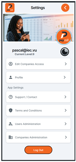 PayrollApp Profile Screen